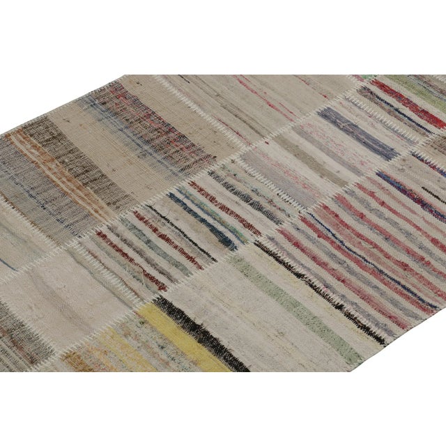 Rug & Kilim Rug & Kilim’s Patchwork Kilim in Polychromatic Stripes For Sale - Image 4 of 7