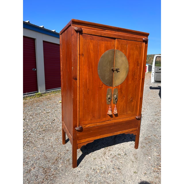Asian 19th Century Antique Chinese Lacquered Ming Style Wedding Cabinet For Sale - Image 3 of 13