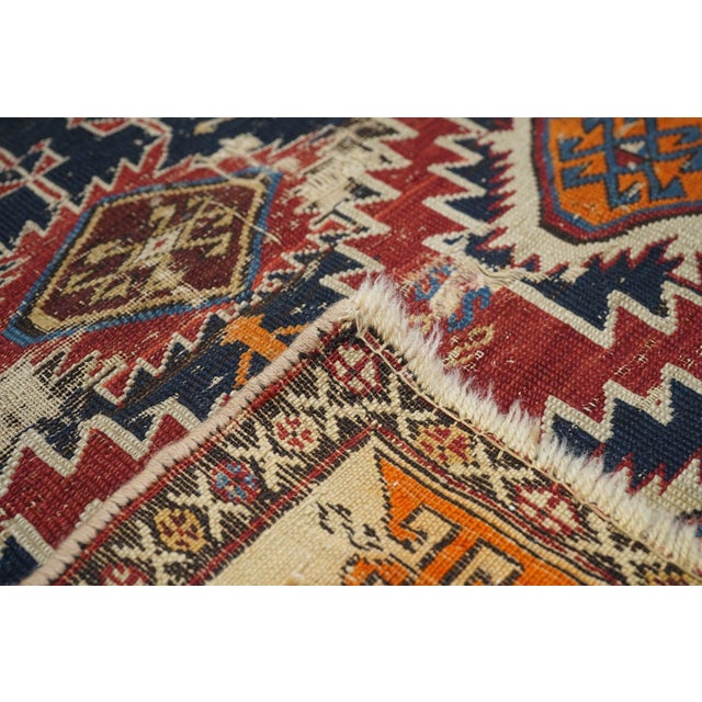 Late 18th Century Antique Shirvan Caucasian Rug 3'7'' X 4'6'' For Sale - Image 5 of 11