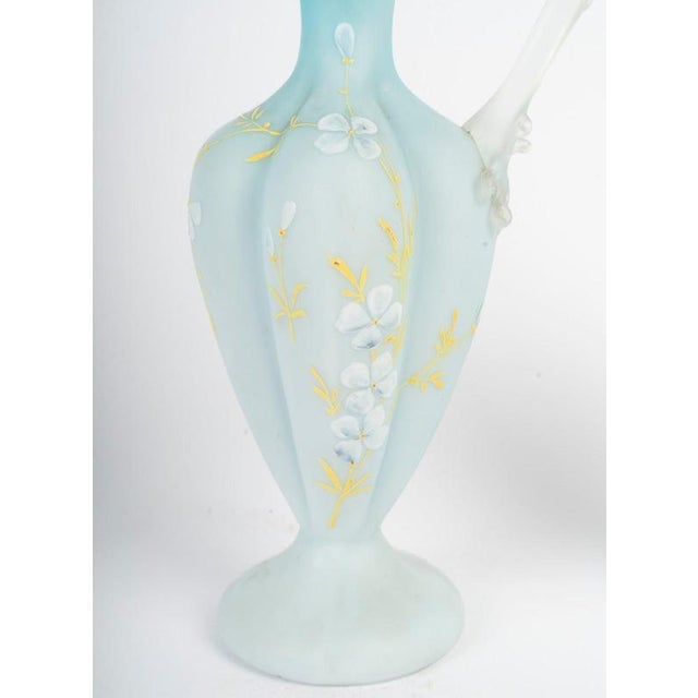 Early 20th Century Enameled Opaline Ewers, Set of 2 For Sale - Image 3 of 9