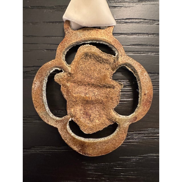 English Vintage English Horse Brass Ornament For Sale - Image 3 of 3