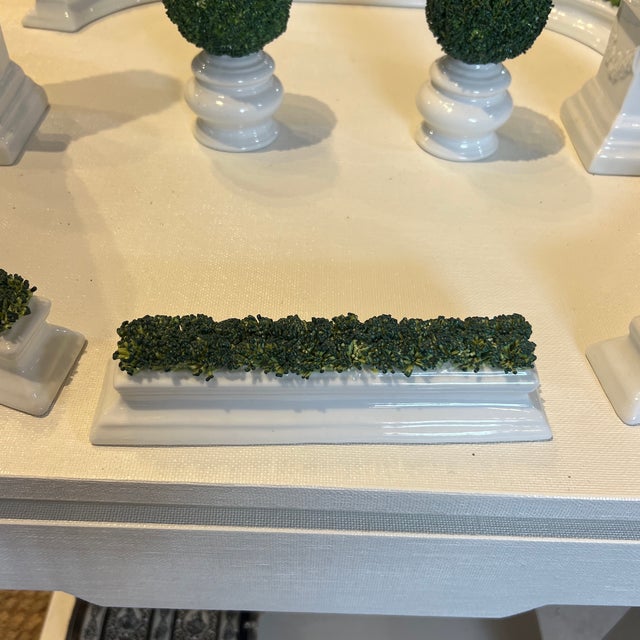 French Italian Porcelain Tabletop French Style Garden Topiary Parterre For Sale - Image 3 of 7