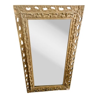 Large Antique Rococo Plaster Guilt Mirror For Sale