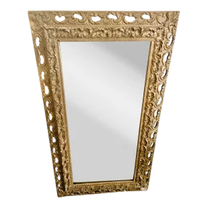 Large Antique Rococo Plaster Guilt Mirror