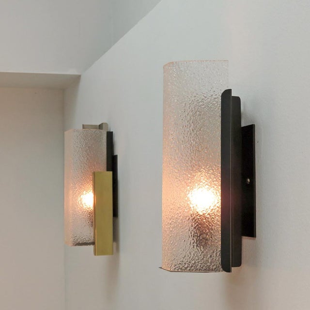 Metal Geometric Wall Sconce by Arlus, 1950 For Sale - Image 7 of 7