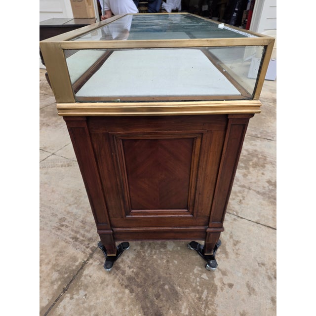 Antique Mercantile Display Case With Storage For Sale - Image 9 of 12