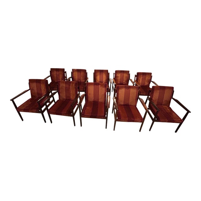 1960s Set of 10 Arne Vodder by Sibast Danish Rosewood Armchairs For Sale
