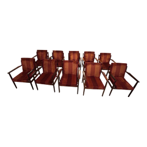 1960s Set of 10 Arne Vodder by Sibast Danish Rosewood Armchairs