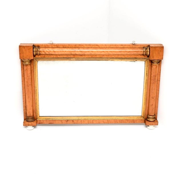 Antique William IV Birds Eye Maple Overmantel Mirror, 1830s For Sale - Image 3 of 10