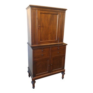 1930s Hamilton Burled Walnut Medical Cabinet For Sale
