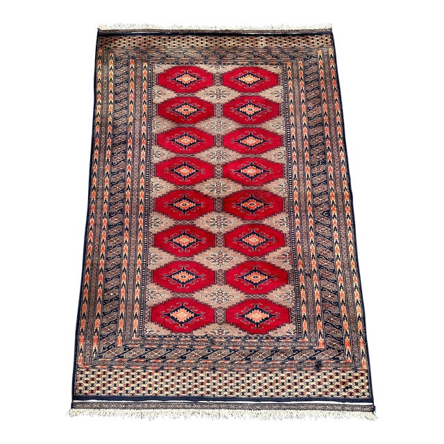 Hand Knotted Vintage Pakistani Tribal Rug For Sale