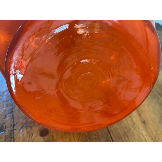 Vintage Empoli Orange Circus Tent Apothecary Jar, Extra Large For Sale - Image 12 of 12