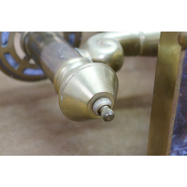 Antique Brass Regency Argand 2 Light Candlestick Candelabra Hurricane Lamps - a Pair For Sale - Image 17 of 18