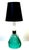 Archimede Seguso Murano Ribbed Emerald Green Glass Lamp with Applied Crystal Collar Provenance: Estate of John Loring,...