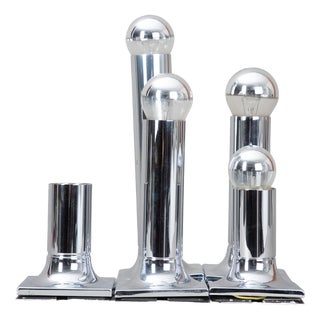 Space Age German Chrome Lamp from Staff, 1970s, Set of 5 For Sale