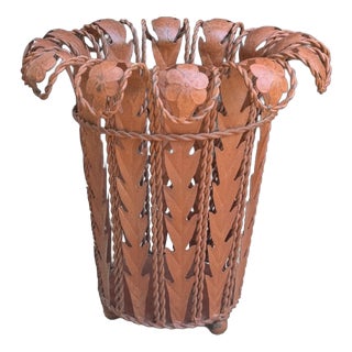 Vintage Art Nouveau Umbrella Stand in Sheet Metal, 1960s For Sale