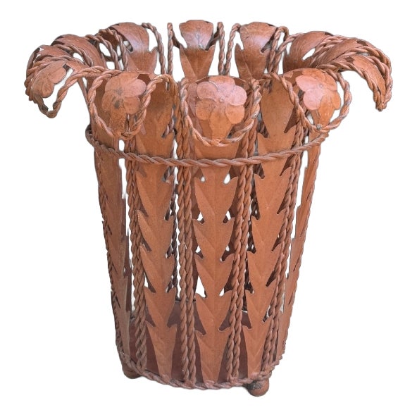 Vintage Art Nouveau Umbrella Stand in Sheet Metal, 1960s For Sale
