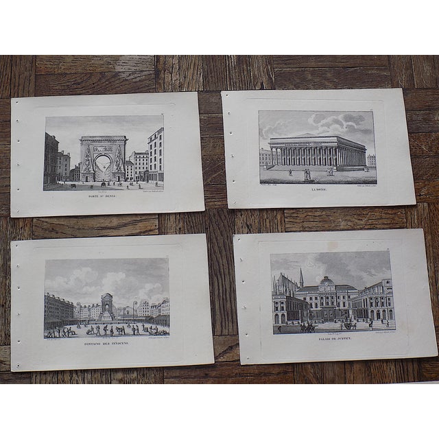 Realism Antique 19th Century Paris Landmark.Engravings - Set of 9 For Sale - Image 3 of 8