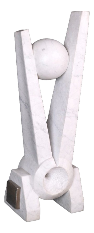 Hugo Verheyen, New Europe Sculpture, 1970s, Carrara Marble and Steel