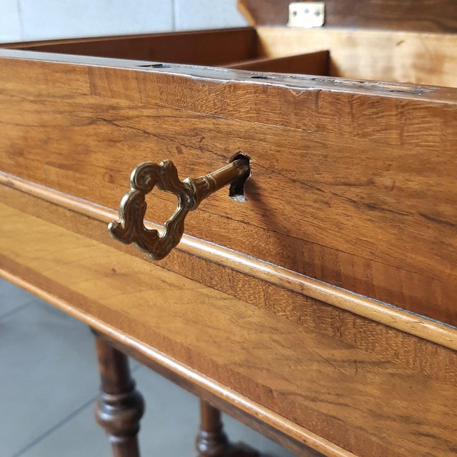 Wooden Work Table with Drawers and Mirror, 1900 For Sale - Image 13 of 17