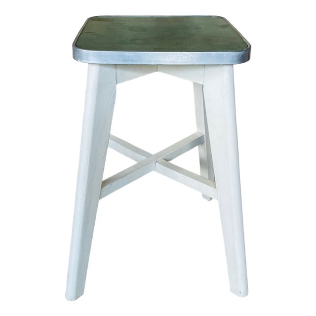 Vintage Wooden Stool, 1950s For Sale