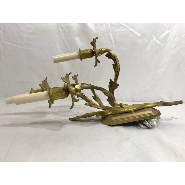 Bronze 19th Century Louis XVI Style Sconces a Pair For Sale - Image 8 of 9