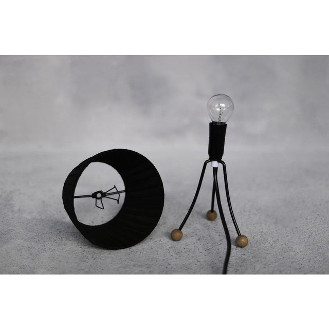 Table Lamp with Black Lampshade, Poland, 1960s For Sale - Image 6 of 11