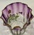 Rare hand blown, hand painted Mont Joye enameled art glass vase with gilt edge. Mont Joye, Paris France, Circa 1890....
