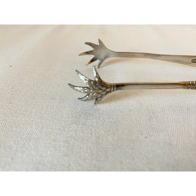 Mid 19th Century Vintage English Epns Sheffield Claw/Talon Sugar Tongs For Sale - Image 5 of 6