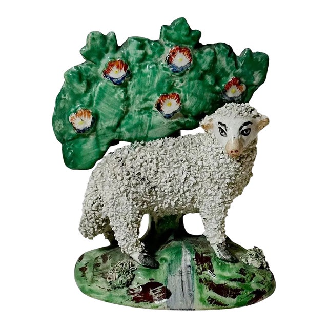 19th Century English Staffordshire Ewe For Sale