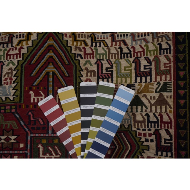 Vintage Animal Pattern Soumac Kilim Runner 3'4'' X 9'4'' For Sale - Image 11 of 11