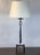 Rustic European Mid 20th Century Tall Patinated Wrought Iron Table Lamp With Custom Parchment Shade For Sale - Image 3 of 9