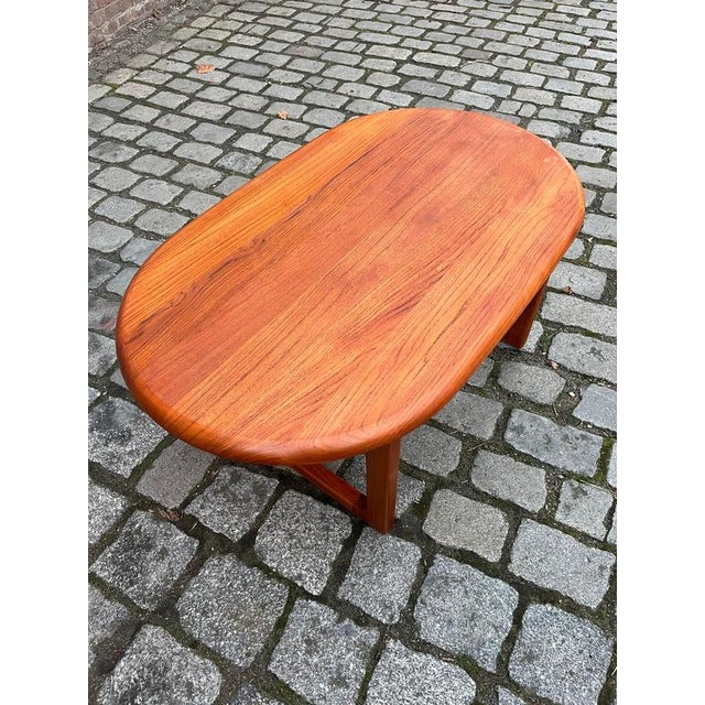 Oval Teak Coffee Table by Niels Bach For Sale - Image 6 of 11