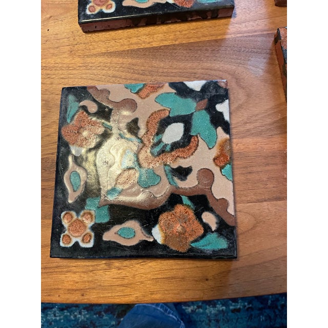 Spanish Revival Taylor Vintage Tile California Spanish Revival Tiles Set of 4 For Sale - Image 3 of 6
