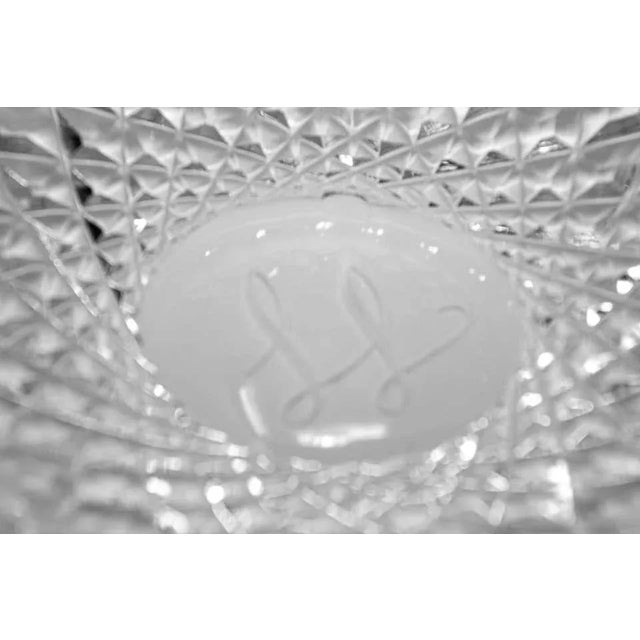 Vintage Cut Crystal Clear Glass Ashtray Monogrammed For Sale - Image 10 of 13