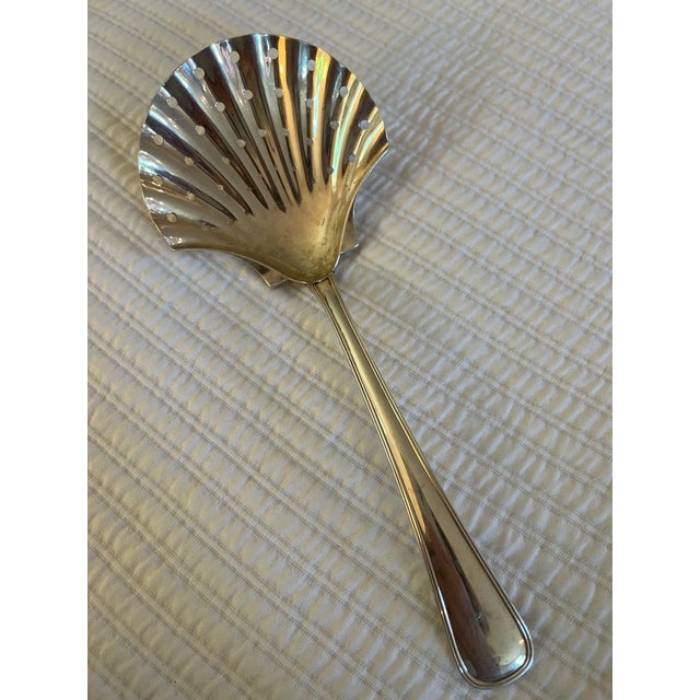 1970s 1970s Buccellati Sterling Silver Pierced Vegetable Spoon Vintage For Sale - Image 5 of 6