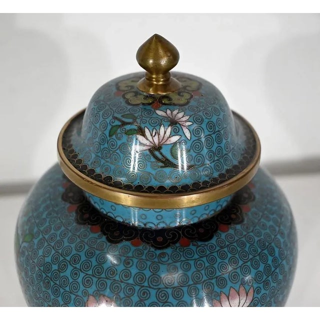 Antique Japanese Cloisonné Vase in Enamel and Bronze For Sale - Image 6 of 10