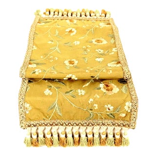 Embroidery Floral Silk Table Runner For Sale