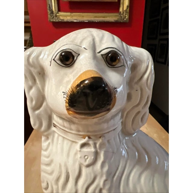 American Antique Decorated Staffordshire Spaniel Dog, Circa 1860's For Sale - Image 3 of 14