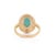 1.43ct Oval Turquoise Cabochon Double Halo Diamond 14k Gold Contemporary Ring Size 5 For Sale - Image 10 of 17