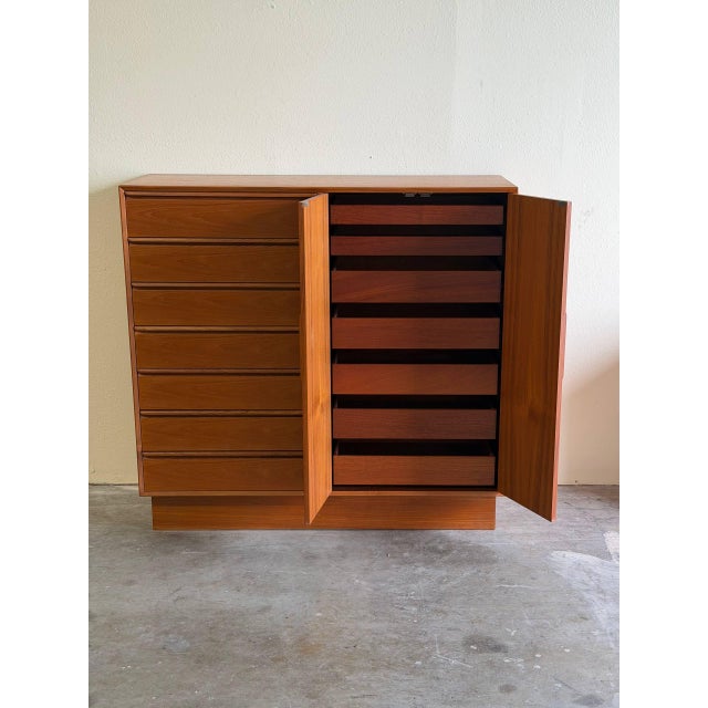 Mid-Century Modern Scandinavian Teak Highboy - Mid-Century Modern Gentleman’s Chest by Westnofa, Norway, 1960s For Sale - Image 3 of 12