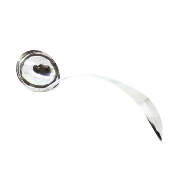 Silver Soup Ladle with Curved Trim Handle For Sale - Image 6 of 6