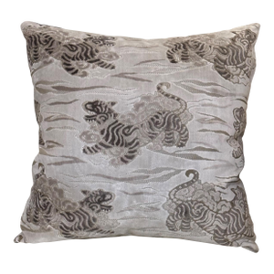 Clarence House Tibetan Tiger Cut Velvet Linen Back Down Pillow - 1 of 2