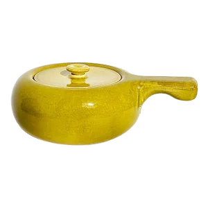 Mid 20th Century Russel Wright for Steubenville "American Modern" Chartreuse-Curry Ceramic Casserole Dish