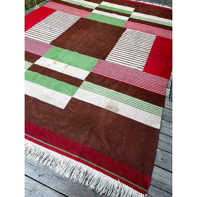 Large Mid-Century Modern Wool Rug, Czechoslovakia, 1960s For Sale - Image 11 of 15