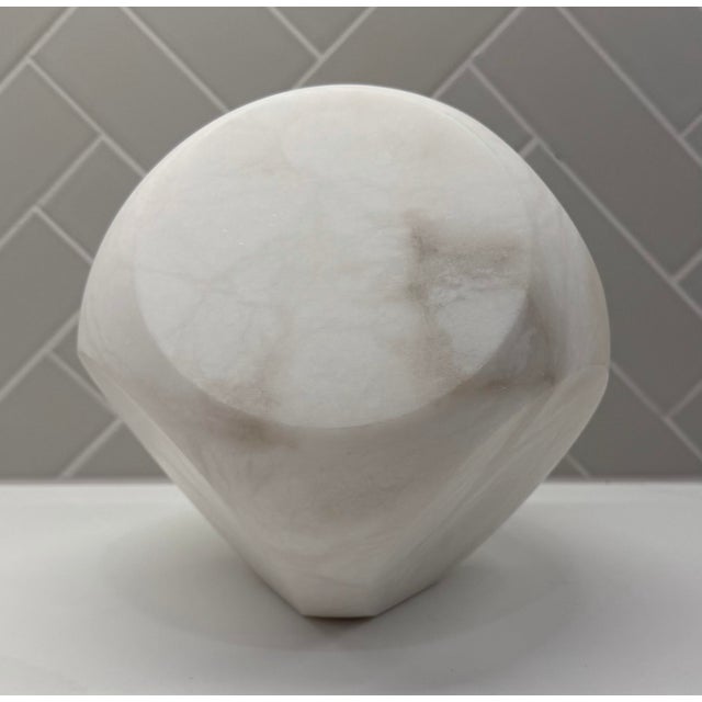 Contemporary Global Views Square Alabaster Object Sculpture / Paperweight - White For Sale - Image 3 of 10
