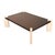 A contemporary coffee table with a black lacquer top and cream goatskin legs. The legs are affixed on an angle to each...