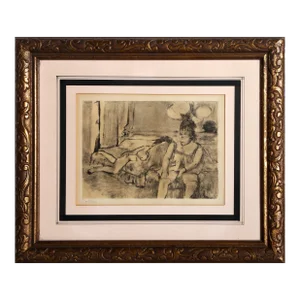 Femme En Repos, Edgar Degas Aquatint With Roulette Over Photogravure, Numbered in Pencil