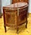 French Ornate French Demilune Cabinet – Rich Hardwood Finish With Gold Leaf Ornamentation For Sale - Image 3 of 3