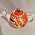 Vintage Orange Porcelain Tea Pot For Sale - Image 4 of 4